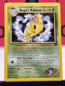 Koga's Kakuna 47/132 Gym Challenge WOTC Pokemon TCG Regular Uncommon 1999 MP - Image 3