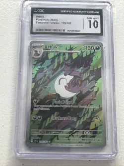 CGC 10 Arbok 176/162 Temporal Forces Illustration Rare Pokemon Card - Image 1