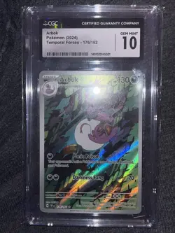 CGC 10 Arbok 176/162 Temporal Forces Illustration Rare Pokemon Card - Image 3
