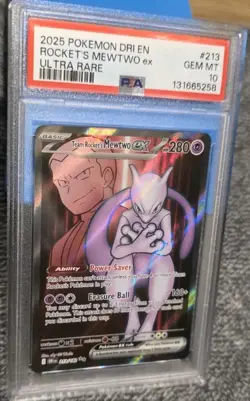 Pokemon Team Rocket's Mewtwo ex 213/182 Destined Rivals Ultra Rare Holo PSA 10 - Image 1