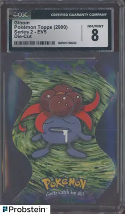 2000 Pokemon Topps Series 2 Die-Cut #EV5 Gloom CGC 8 NM-MT - Image 1