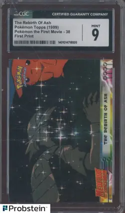 1999 Pokemon Topps The First Movie First Print #38 The Rebirth of Ash CGC 9 - Image 1