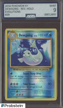 2016 Pokemon XY Evolutions #29 Dewgong Reverse Holo AGS 9 MINT - Image 1