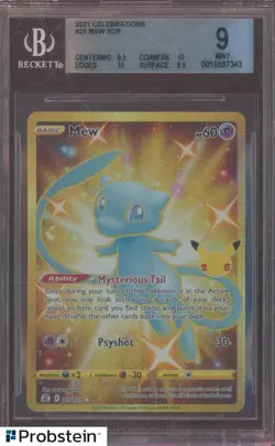 2021 Pokemon Celebrations Secret Rare #25 Mew BGS 9 MINT - Image 1
