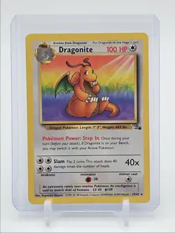 DRAGONITE 1999 POKEMON BASE SET FOSSIL RARE 4/62 Q1048 - Image 1