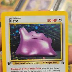 Pokemon Ditto 1st Edition Holo Rare Fossil 3/62 50HP 1999 WOTC Card - Image 3