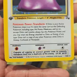 Pokemon Ditto 1st Edition Holo Rare Fossil 3/62 50HP 1999 WOTC Card - Image 4