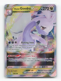 Pokemon TCG - Hisuian Goodra VSTAR 136/196 Near Mint Holo VSTAR Rare Lost Origin - Image 1