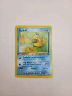 Vintage 1999 Pokemon Cards Lot Fossil First Ed Psyduck Lot of 2 LP - Image 2