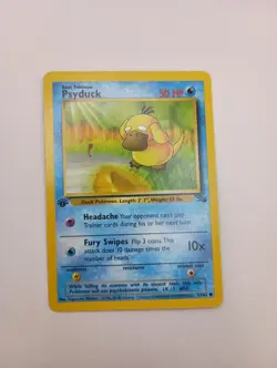 Vintage 1999 Pokemon Cards Lot Fossil First Ed Psyduck Lot of 2 LP - Image 4