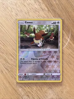 Pokemon Eevee 105/156 Reverse Holo Basic Card 60HP Hideki Ishikawa 2018 English - Image 1