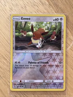 Pokemon Eevee 105/156 Reverse Holo Basic Card 60HP Hideki Ishikawa 2018 English - Image 3