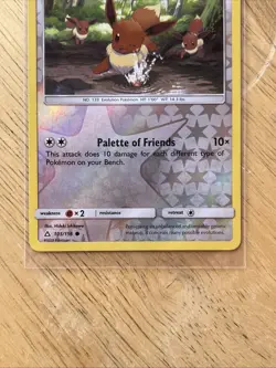 Pokemon Eevee 105/156 Reverse Holo Basic Card 60HP Hideki Ishikawa 2018 English - Image 4