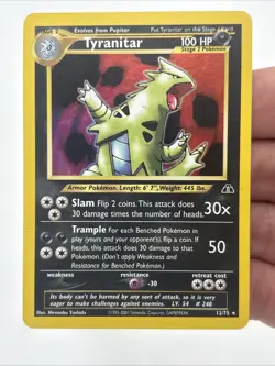Tyranitar 12/75 Neo Discovery Holo HP Rare Vintage Pokemon - Image 1