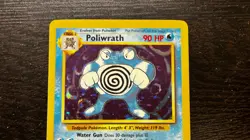 Pokemon TCG - ENGLISH BASE SET UNLIMITED RARE POLIWRATH Holo Card 13/102 LP MP - Image 2