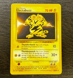 Pokemon TCG - ENGLISH BASE SET UNLIMITED ELECTABUZZ RARE Card 20/102 LP MP - Image 1