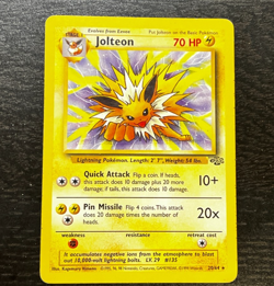 POKEMON TCG - ENGLISH JUNGLE SET JOLTEON 20/64 NON HOLO RARE CARD LP MP - Image 1
