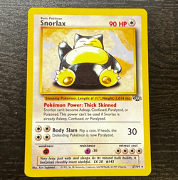 POKEMON TCG - ENGLISH JUNGLE SET SNORLAX 27/64 NON HOLO RARE CARD LP MP - Image 1