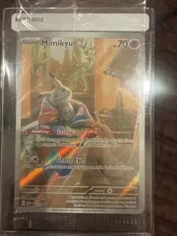 SEALED Pokemon Mimikyu SVP 075 Paldean Fates Full Art Holo Black Star Promo NM - Image 2