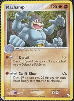 Machamp 9/92 Legend Maker Holo *DAMAGED* Pokemon Card - Image 1
