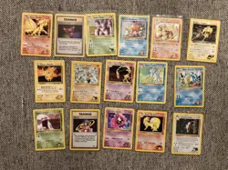 2000 Pokemon 16 Card Lot Gym Challenge AlakazamMachamp Sabrina Nidoking MP/HP - Image 1
