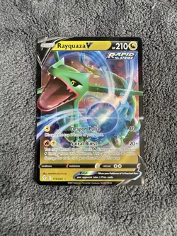Rayquaza V Evolving Skies 110/203 ULTRA RARE card Rapid Strike 2021 Pokemon - Image 1