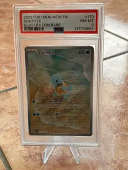 Pokemon TCG Squirtle 170/165 PSA 8 - 151 - Illustration Rare - English Holo - Image 1