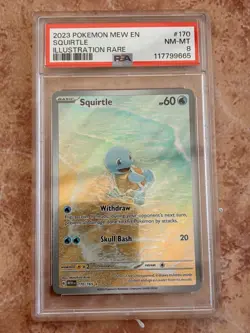 Pokemon TCG Squirtle 170/165 PSA 8 - 151 - Illustration Rare - English Holo - Image 2