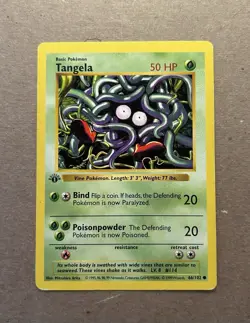 1st Edition Tangela Pokemom Base Set Card 66/102 - Image 1