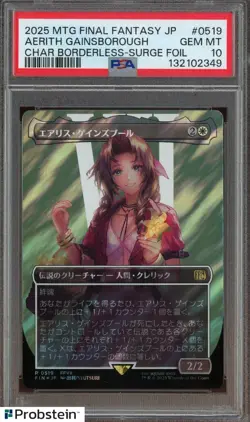 2025 MTG Final Fantasy JPN Borderless Surge Foil 0519 Aerith Gainsborough PSA 10 - Image 1