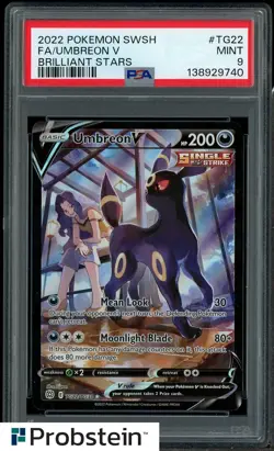2022 Pokemon SWSH Brilliant Stars #TG22 FA/Umbreon V PSA 9 MINT - Image 1