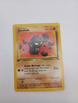 Vintage 1999 Pokemon Cards Lot Fossil First Ed Geodude Line Lp-Mp - Image 2