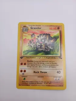 Vintage 1999 Pokemon Cards Lot Fossil First Ed Geodude Line Lp-Mp - Image 4