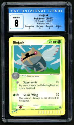 Pokemon Ninjask 2003 EX Dragon 38/97 Reverse Holo CGC 8 - Image 1