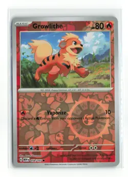 GROWLITHE 058/165 151 REVERSE HOLO POKEMON TCG NM-LP - Image 1