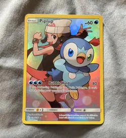 Pokemon TCG Piplup Full Art Secret Rare Holo SM-Cosmic Eclipse 239/236 - Image 1