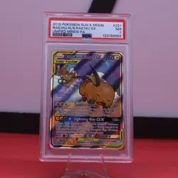 2019 Pokemon TCG Sun & Moon Unified Minds Secret Rare 221 Raichu & Alolan Raichu - Image 1