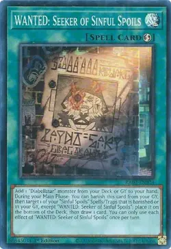 Yugioh! LP WANTED: Seeker of Sinful Spoils - RA03-EN074 - Super Rare - 1st Editi - Image 1