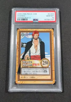 2000 Japanese One Piece CHB Shanks C303 PSA 10 GEM MINT Grand 3 - Image 1