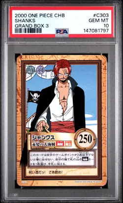 2000 Japanese One Piece CHB Shanks C303 PSA 10 GEM MINT Grand 3 - Image 3
