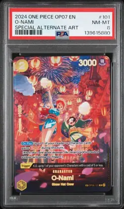 2024 One Piece OP07-500 Years in the Future O-Nami Special Alt Art 101 PSA 8 - Image 1