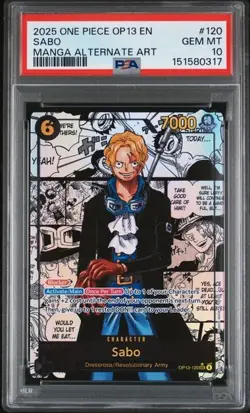 2025 ONE PIECE OP13-CARRYING ON HIS WILL MANGA ALTERNATE ART #120 SABO PSA 10 - Image 1