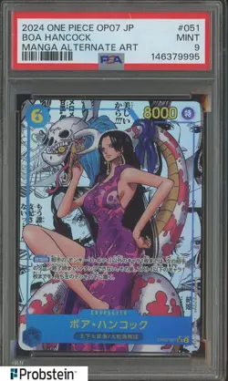 2024 One Piece OP07 Japanese #051 Boa Hancock Manga Alternate Art PSA 9 - Image 1