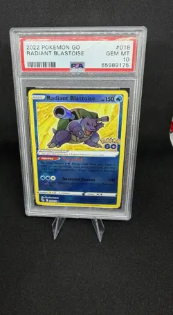 Pokemon TCG Radiant Blastoise Holo Rare Card PSA 10 Gem Mint #018 - Image 1