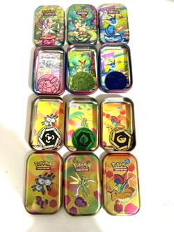 6 POKEMON 151 TCG Trading Card Tins With Energy Symbol Cool Coins & Art Cards - Image 1