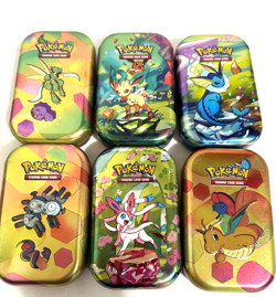6 POKEMON 151 TCG Trading Card Tins With Energy Symbol Cool Coins & Art Cards - Image 2