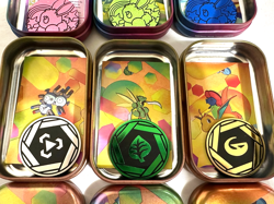 6 POKEMON 151 TCG Trading Card Tins With Energy Symbol Cool Coins & Art Cards - Image 5