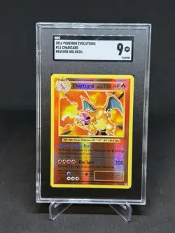 Pokemon SGC MINT 9 Charizard Evolutions Reverse Holo Card 11/108 Mint - Image 1