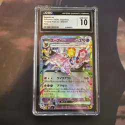 CGC 10 Espeon ex 63/187 Holo • Terastal Festival Pokemon Card - Image 1