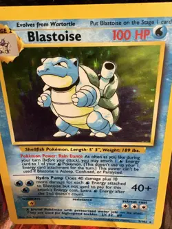 Blastoise 2/102 Base Set Holo Pokemon Card WOTC 1999 MP+ - Image 2